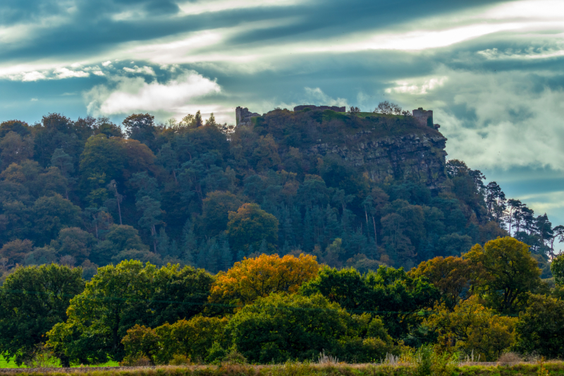 beeston castle on a stormy day